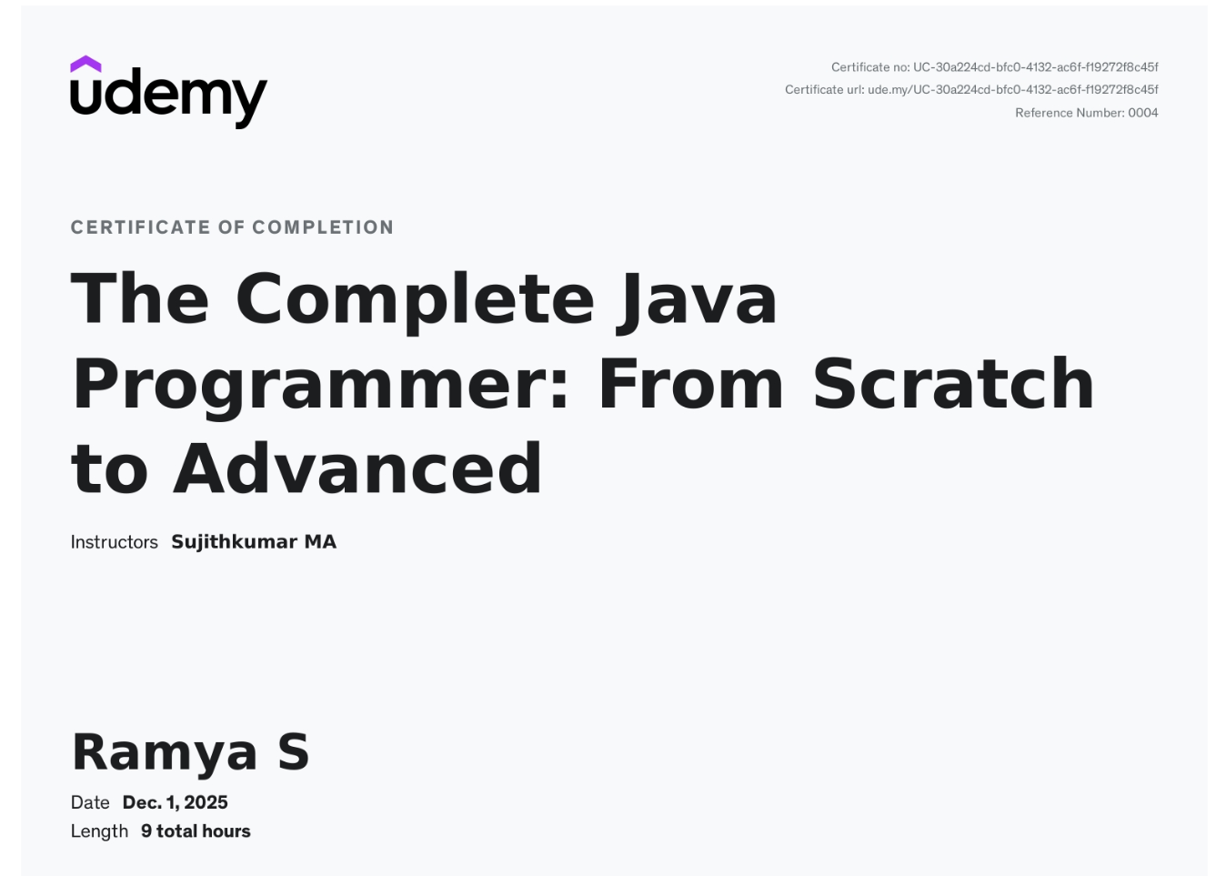 Complete Java Programmer — Udemy